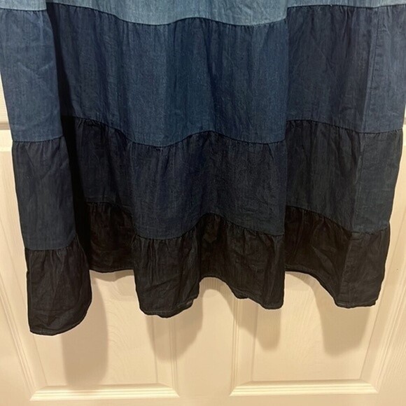 New Direction tiered chambray pull on maxi skirt size Medium - Picture 4 of 6
